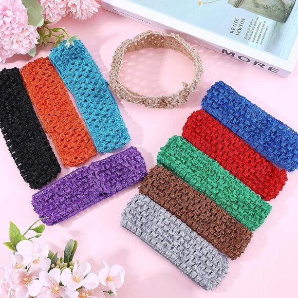 30Pcs Colorful Elastic Crochet Headbands DIY Accessories for Women & Adults main image 4